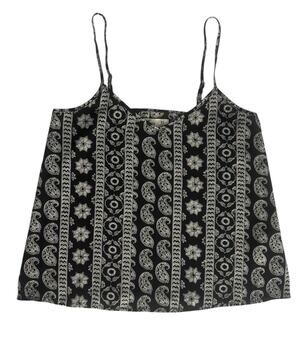 Hollister Tank Top Printed Black White Paisley Floral Adjustable Straps Women XS